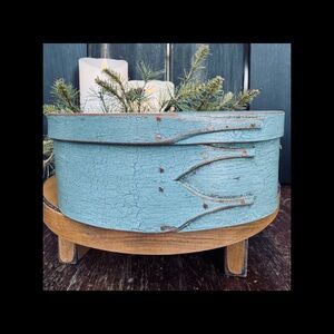 Robin’s Egg Blue Shaker Bentwood Oval Pantry Box #3